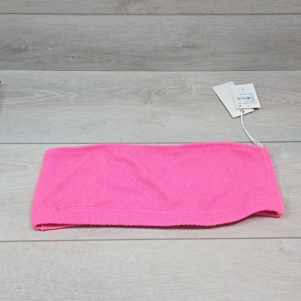 NWT Good American Women Bright Pink Swim bikini top sz 5/6 2XL/3XL